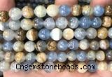 CCA562 15 inches 8mm round blue calcite beads wholesale