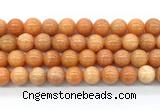 CCA574 15 inches 14mm round peach calcite gemstone beads