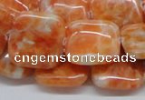 CCA58 15.5 inches 20*20mm square orange calcite gemstone beads