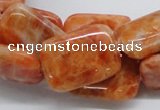 CCA59 15.5 inches 18*25mm rectangle orange calcite gemstone beads