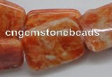 CCA60 15.5 inches 22*30mm rectangle orange calcite gemstone beads