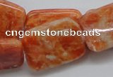 CCA60 15.5 inches 22*30mm rectangle orange calcite gemstone beads