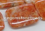 CCA61 15.5 inches 30*40mm rectangle orange calcite gemstone beads