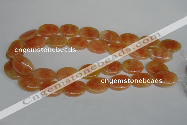 CCA66 15.5 inches 18*25mm oval orange calcite gemstone beads