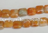 CCA71 15.5 inches 10*10mm square orange calcite gemstone beads