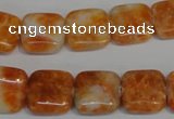 CCA73 15.5 inches 14*14mm square orange calcite gemstone beads