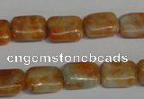 CCA75 15.5 inches 10*14mm rectangle orange calcite gemstone beads