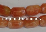 CCA76 15.5 inches 13*18mm faceted nuggets orange calcite gemstone beads