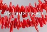 CCB02 15.5 inch 2*8mm irregular branch red coral beads Wholesale