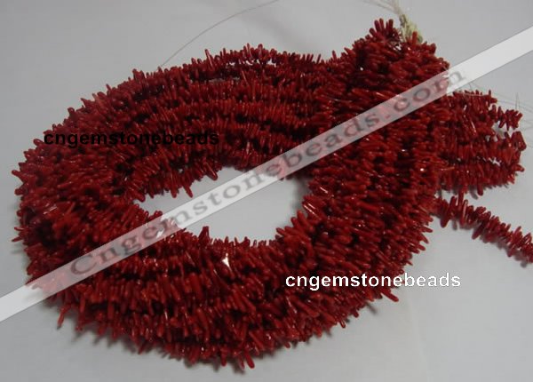 CCB02 15.5 inch 2*8mm irregular branch red coral beads Wholesale