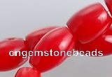 CCB03 15.5 inches 6*8mm drum shape red coral beads Wholesale