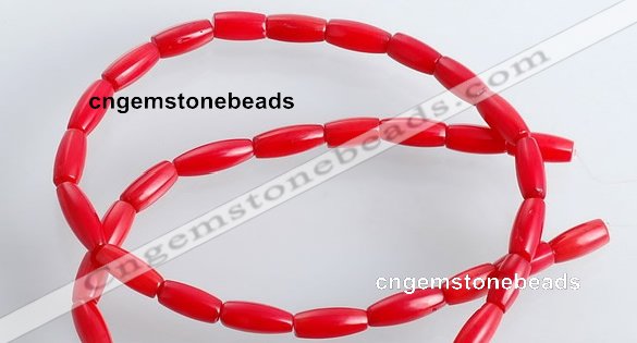 CCB04 15.5 inches 5*10mm tube shape red coral beads Wholesale