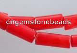 CCB05 15.5 inches 5*10mm column shape red coral beads Wholesale