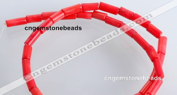 CCB05 15.5 inches 5*10mm column shape red coral beads Wholesale