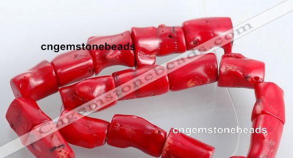 CCB06 15.5 inches 15*20mm irregular red coral beads Wholesale