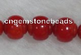 CCB08 15.5 inches 6*7mm lantern shape red coral beads Wholesale