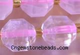CCB1000 15 inches 9*10mm faceted rose quartz beads