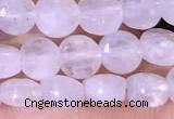 CCB1031 15 inches 4mm faceted coin white moonstone beads