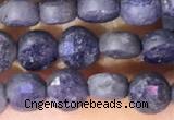 CCB1061 15 inches 4mm faceted coin sapphire beads