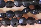 CCB1062 15 inches 4mm faceted coin obsidian beads
