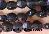 CCB1062 15 inches 4mm faceted coin obsidian beads