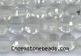 CCB1130 15 inches 4mm faceted coin gemstone beads