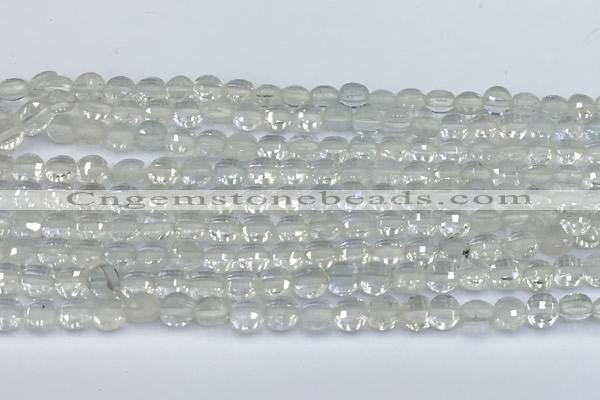 CCB1130 15 inches 4mm faceted coin gemstone beads