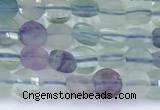 CCB1135 15 inches 4mm faceted coin fluorite beads