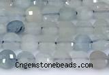 CCB1137 15 inches 4mm faceted coin aquamarine beads