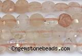 CCB1140 15 inches 4mm faceted coin strawberry quartz beads