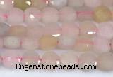 CCB1143 15 inches 4mm faceted coin morganite beads