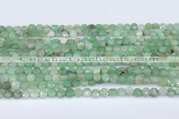 CCB1150 15 inches 4mm faceted coin Australia chrysoprase beads