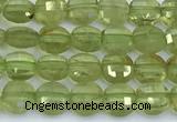 CCB1153 15 inches 4mm faceted coin peridot beads