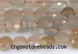 CCB1155 15 inches 4mm faceted coin sunstone beads