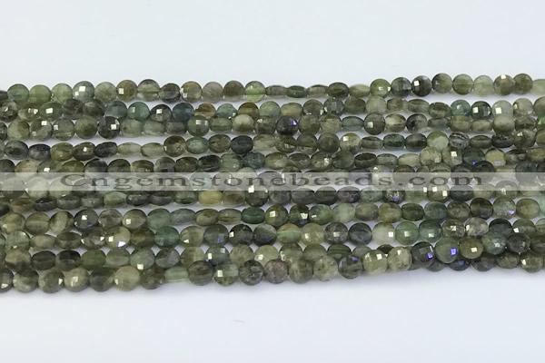 CCB1168 15 inches 4mm faceted coin gemstone beads