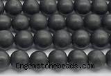 CCB1185 15 inches 4mm round matte shungite gemstone beads