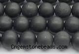 CCB1186 15 inches 6mm round matte shungite gemstone beads