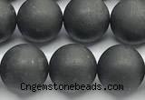 CCB1188 15 inches 10mm round matte shungite gemstone beads