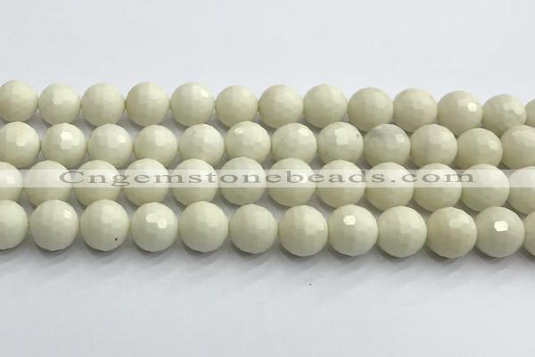 CCB1213 15 inches 12mm faceted round ivory jasper beads