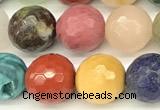 CCB1231 15 inches 8mm faceted round mixed gemstone beads