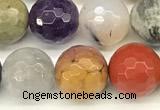 CCB1232 15 inches 10mm faceted round mixed gemstone beads