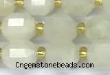 CCB1246 15 inches 7*8mm faceted white moonstone beads