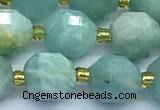 CCB1264 15 inches 9*10mm faceted amazonite gemstone beads