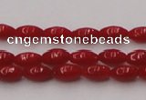 CCB130 15.5 inches 3*6mm rice red coral beads strand wholesale