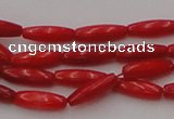 CCB131 15.5 inches 3*9mm rice red coral beads strand wholesale