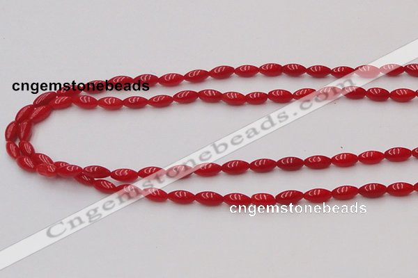 CCB132 15.5 inches 4*7mm rice red coral beads strand wholesale