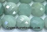 CCB1336 15 inches 8mm faceted coin amazonite beads