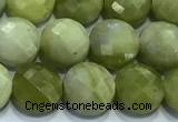 CCB1337 15 inches 8mm faceted coin jade beads