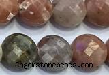 CCB1339 15 inches 8mm faceted coin gemstone beads