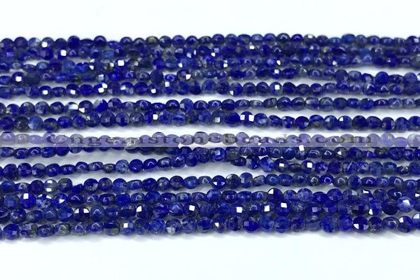 CCB1358 15 inches 2.5mm faceted coin lapis lazuli beads